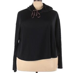 🍂Black Hooded Long Sleeve Top